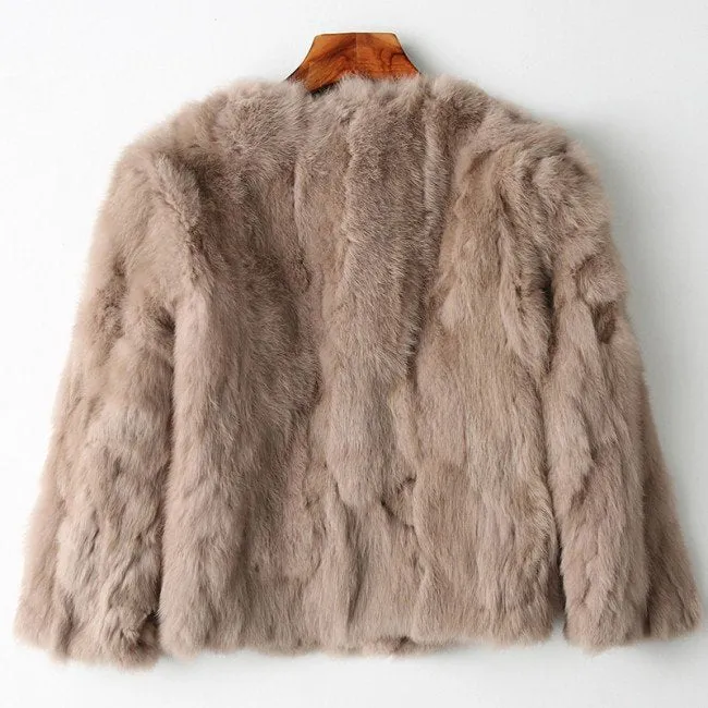 Womens Fashionable Brown Fur Jacket