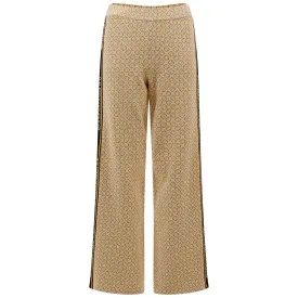 Womens Wanda Viscose Blend Knitted Pant White JL Monogram Check - AW22