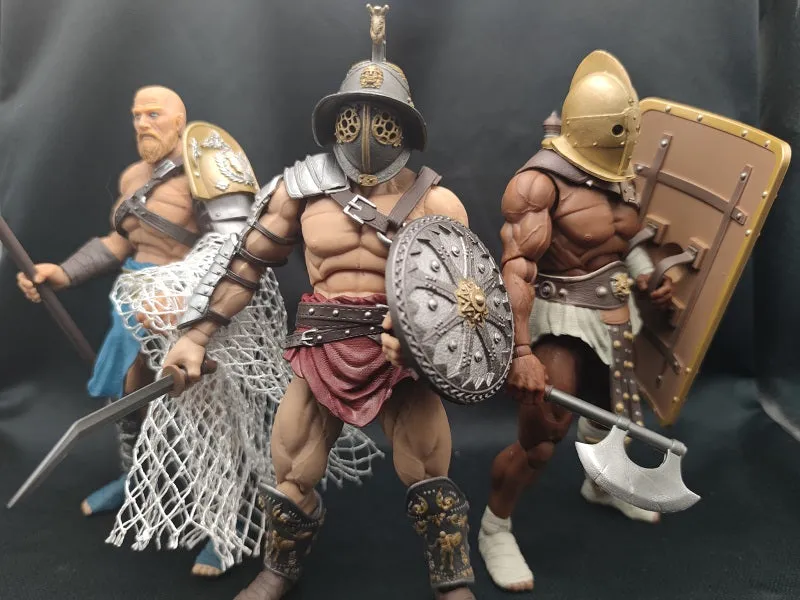 Xesray Studio Fight For Glory 7 inch action figure 1st wave  grand set Medocus The Reaper/Khnuba The Hyaena/Branthoc The Devil Fish